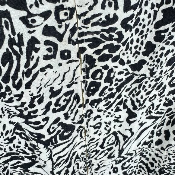Anne Carson 100% Linen Leopard Print Full Zip Lightweight Jacket Size 1X - Picture 3 of 7